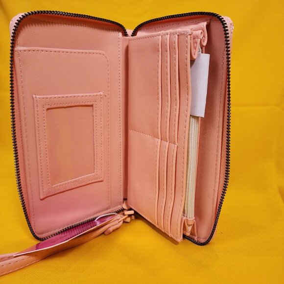 Betsey Johnson Pink Quilted Daisy Flower Spring Wallet Wristlet Zip Around NEW - Picture 11 of 13